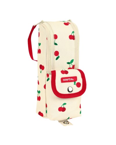 Estuche Escolar Safta Cherry Beige (6 x 21 x 6 cm)