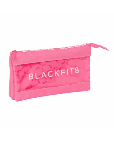 Dreifaches Mehrzweck-Etui BlackFit8 Glow up Rosa (22 x 12 x 3 cm)