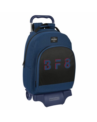 School Rucksack with Wheels BlackFit8 Urban Black Navy Blue (32 x 42 x 15 cm)