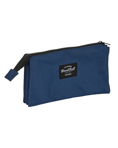 Dreifaches Mehrzweck-Etui BlackFit8 Urban Schwarz Marineblau (22 x 12 x 3 cm)