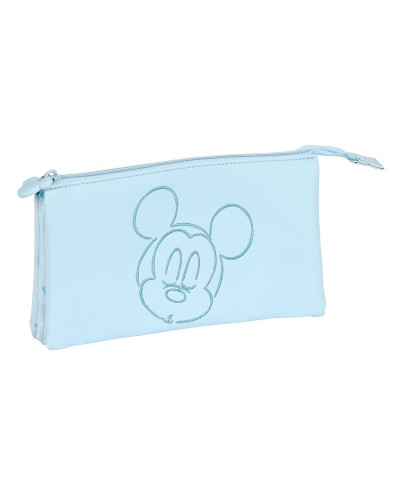Dreifaches Mehrzweck-Etui Mickey Mouse Clubhouse Baby Hellblau (22 x 12 x 3 cm)