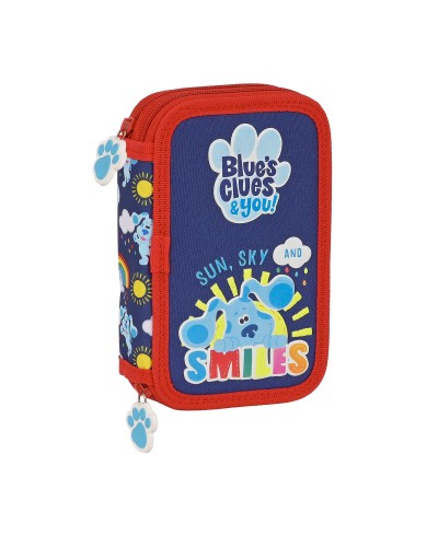 Dubbele etui Blue's Clues Marineblauw (28 Onderdelen)