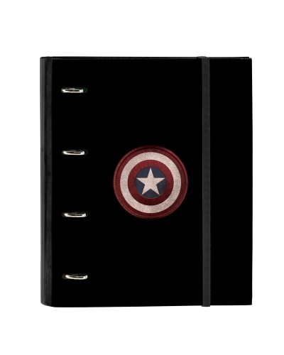 Raccoglitore ad anelli Capitán América Nero (27 x 32 x 3.5 cm)