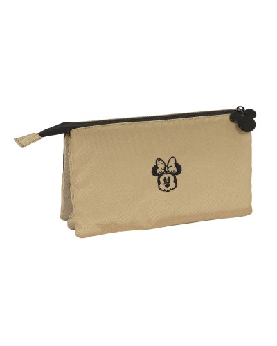 Dreifaches Mehrzweck-Etui Minnie Mouse Premium Beige (22 x 12 x 3 cm)