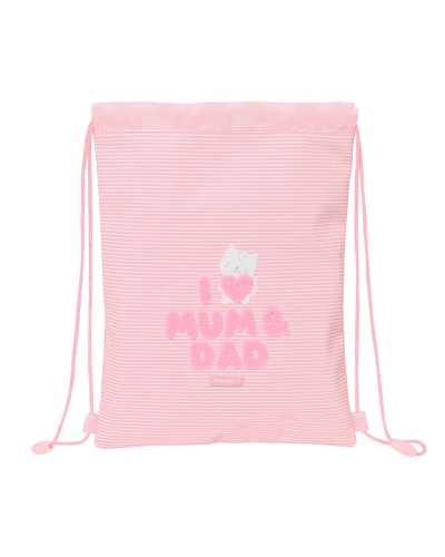 Bolsa Mochila con Cuerdas Safta Love Rosa (26 x 34 x 1 cm)