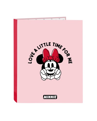 Raccoglitore ad anelli Minnie Mouse Me time Rosa A4 (26.5 x 33 x 4 cm)