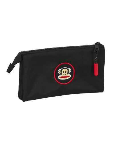 Dreifaches Mehrzweck-Etui Paul Frank Campers Schwarz (22 x 12 x 3 cm)