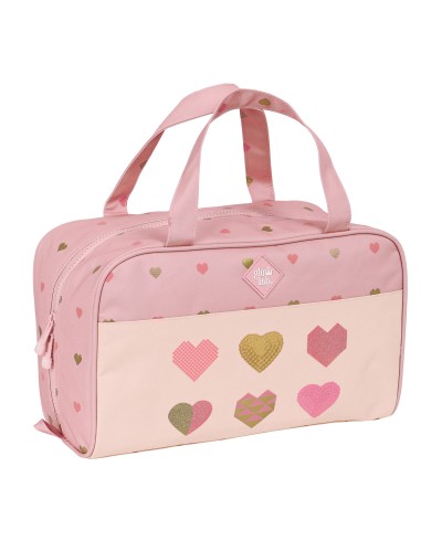 Skolnecessär Glow Lab Hearts Rosa 31 x 14 x 19 cm