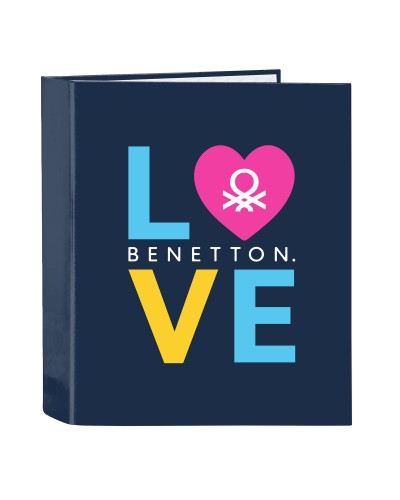 Ringbuch Benetton Love Marineblau A4 (27 x 33 x 6 cm)