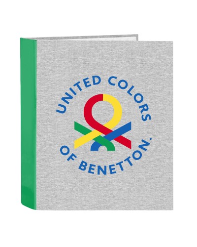 Carpeta de anillas Benetton Pop Gris A4 (27 x 33 x 6 cm)