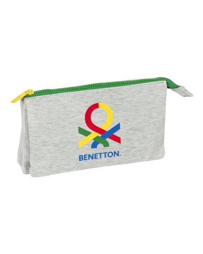 Kolmilokeroinen laukku Benetton Pop Harmaa (22 x 12 x 3 cm)