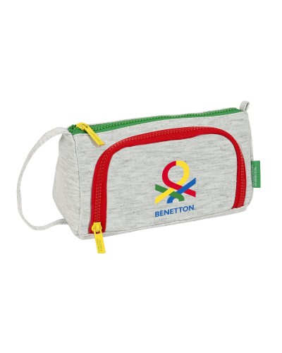 Koululaisen penaali lisätarvikkeilla Benetton Pop Harmaa 20 x 11 x 8.5 cm (32 Kappaletta)