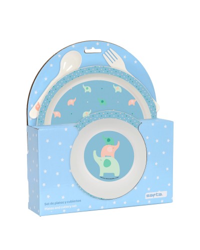 Kindergeschirr-Set Safta Elefantes (4 Stücke)
