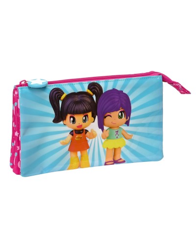 Zweifaches Mehrzweck-Etui Pinypon Blau Rosa 22 x 12 x 3 cm
