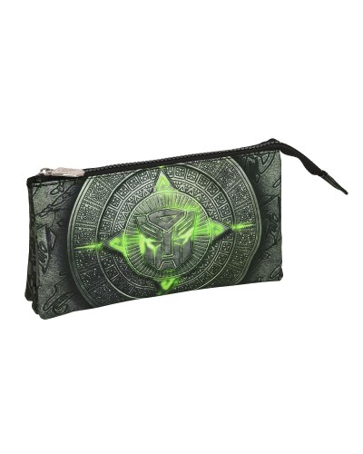 Trousse Fourre-Tout Triple Transformers Noir 22 x 12 x 3 cm