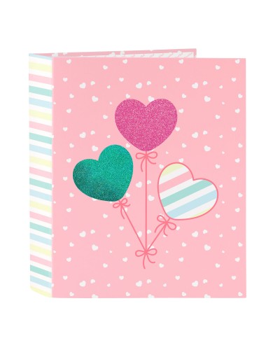 Carpeta de anillas BlackFit8 Globitos Rosa A4 27 x 33 x 6 cm