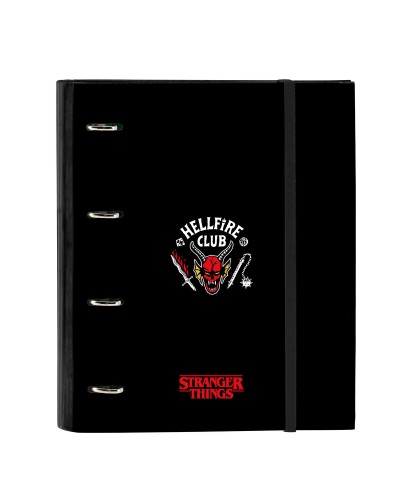 Raccoglitore ad anelli Stranger Things Nero 27 x 32 x 3.5 cm