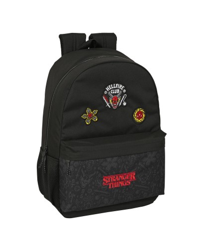 Mochila Escolar Stranger Things Negro 30 x 46 x 14 cm