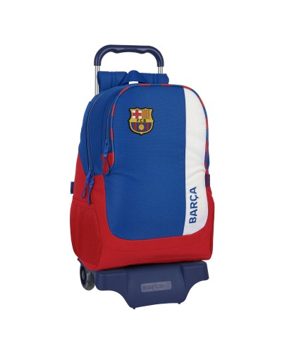 Mochila Escolar con Ruedas F.C. Barcelona Azul Granate 32 x 44 x 16 cm