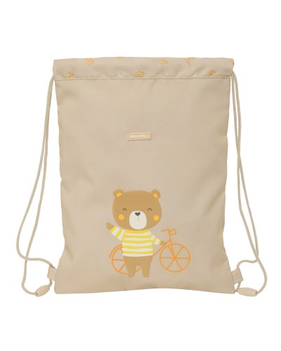 Sac à dos serré par des ficelles Safta Osito Beige 26 x 34 x 1 cm