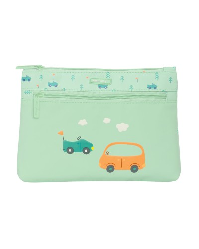 Trousse d'écolier Safta Coches Voitures Vert 23 x 16 x 3 cm
