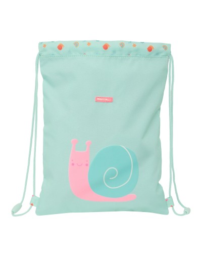 Sac à dos serré par des ficelles Safta Caracol Turquoise 26 x 34 x 1 cm