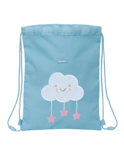 Sac à dos serré par des ficelles Safta Nube Bleu 26 x 34 x 1 cm