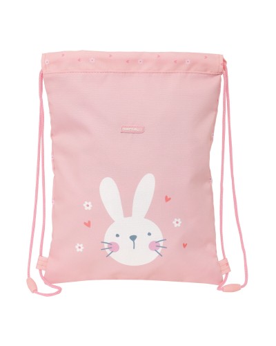 Rucksacktasche mit Bändern Safta Bunny Rosa 26 x 34 x 1 cm
