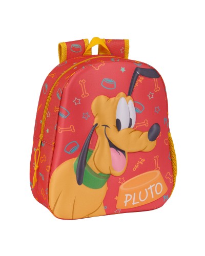 Zaino per Bambini 3D Clásicos Disney Pluto Arancio 27 x 33 x 10 cm