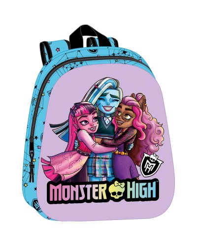 Mochila Escolar Monster High Azul Lila 27 x 33 x 10 cm