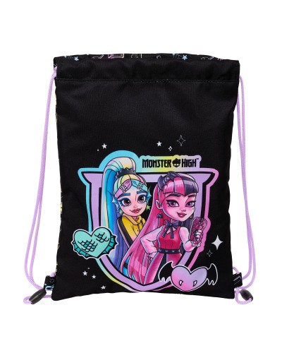 Backpack with Strings Monster High Black 26 x 34 x 1 cm
