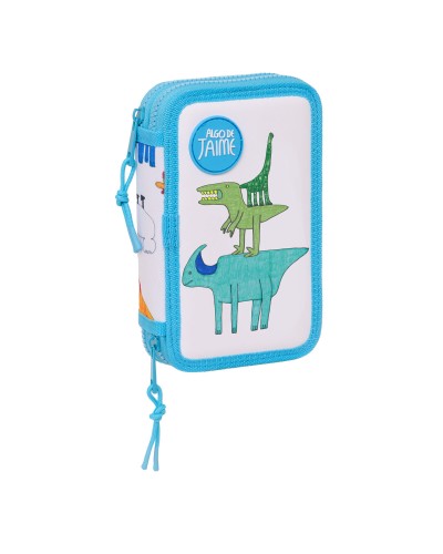 Double Pencil Case Algo de Jaime White 12.5 x 19.5 x 4 cm (28 Pieces)