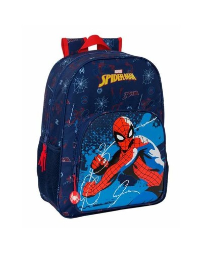 Koululaukku Spider-Man Neon Laivastonsininen 33 x 42 x 14 cm