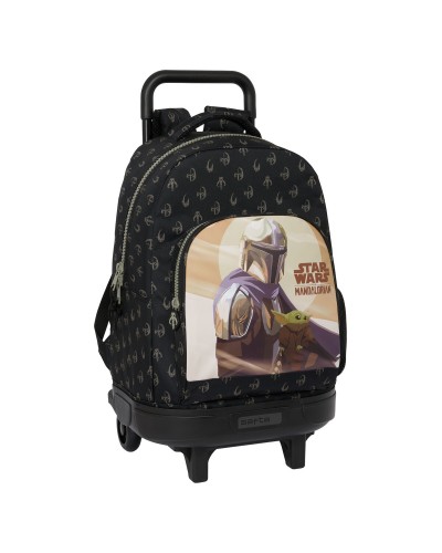 Mochila Escolar con Ruedas The Mandalorian This is the way Negro 33 X 45 X 22 cm