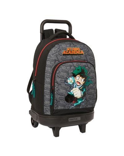 Skolväska med hjul My Hero Academia Svart 33 x 45 x 22 cm