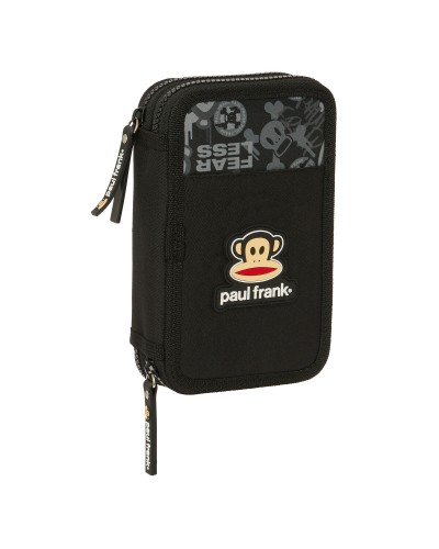 Double Pencil Case Paul Frank Join the fun Black 12.5 x 19.5 x 4 cm (28 Pieces)