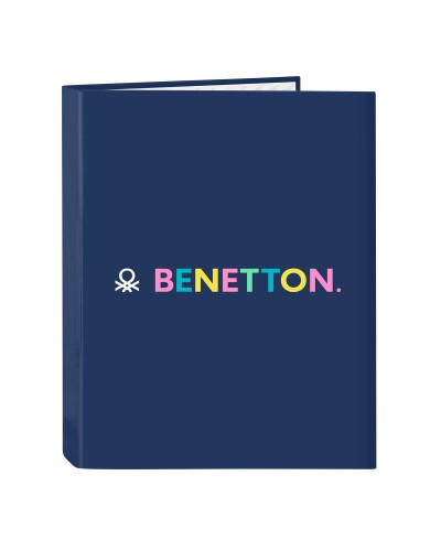 Reliure à anneaux Benetton Cool Blue marine A4 26.5 x 33 x 4 cm