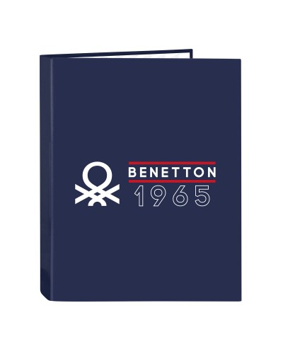 Carpeta de anillas Benetton Varsity Azul marino A4 26.5 x 33 x 4 cm
