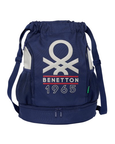Rucksack für Kinder Benetton Varsity Grau Marineblau 35 x 40 x 1 cm