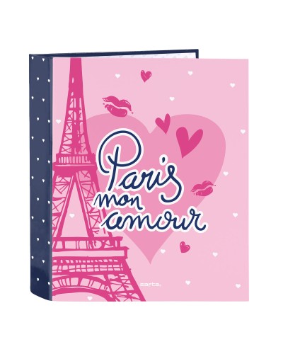 Carpeta de anillas Safta Paris Rosa Azul marino A4 27 x 33 x 6 cm