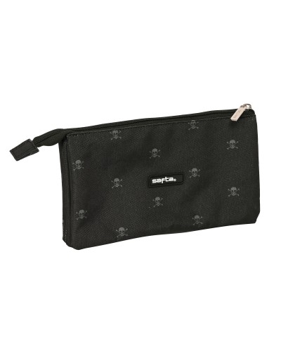 Trousse Fourre-Tout Triple Safta California Noir 22 x 12 x 3 cm
