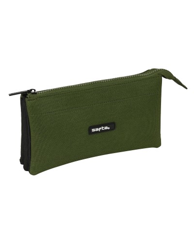Trousse Fourre-Tout Triple Safta Dark forest Noir Vert 22 x 12 x 3 cm
