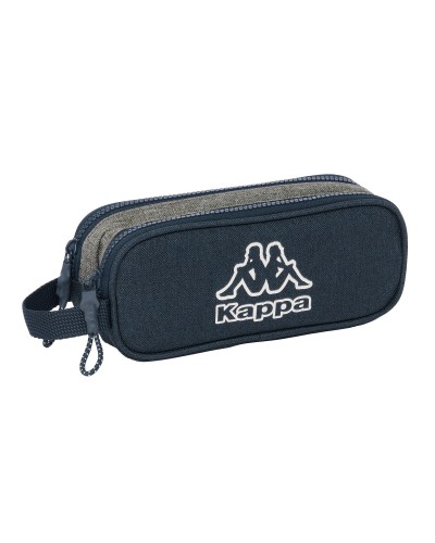 Portatodo Doble Kappa Dark navy Gris Azul marino 21 x 8 x 6 cm
