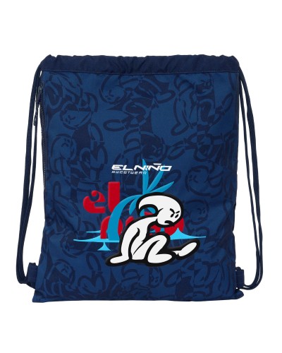 Sac à dos serré par des ficelles El Niño Paradise Blue marine 35 x 40 x 1 cm