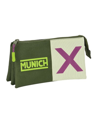 Dreifaches Mehrzweck-Etui Munich Bright khaki grün 22 x 12 x 3 cm