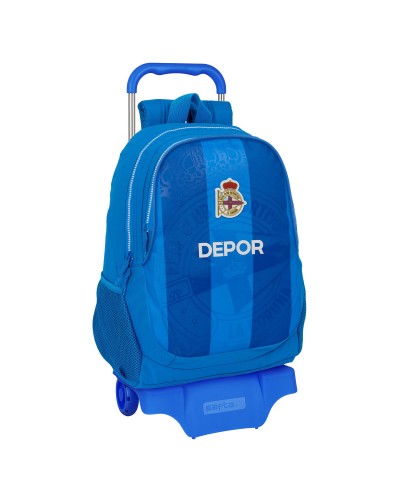 Schulrucksack mit Rädern R. C. Deportivo de La Coruña Blau 32 x 44 x 16 cm