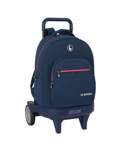 School Rucksack with Wheels El Ganso Classic Navy Blue 33 X 45 X 22 cm