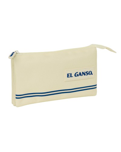 Trousse Fourre-Tout Triple El Ganso Beige 22 x 12 x 3 cm