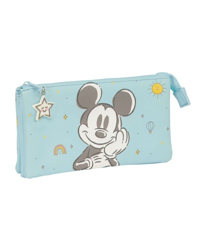 Trousse Fourre-Tout Triple Mickey Mouse Clubhouse Baby Bleu clair 22 x 12 x 3 cm