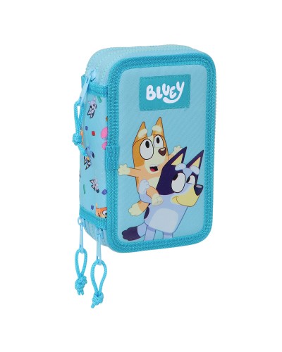 Driedubbele Pennenzak Bluey Hemelsblauw 12,5 x 19,5 x 5,5 cm 36 Onderdelen